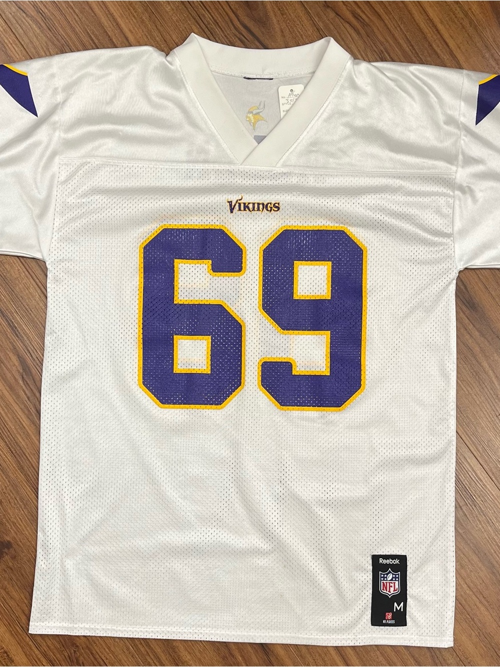 Reebok White NFL Patch Short-Sleeve Jared Allen Jersey - Medium